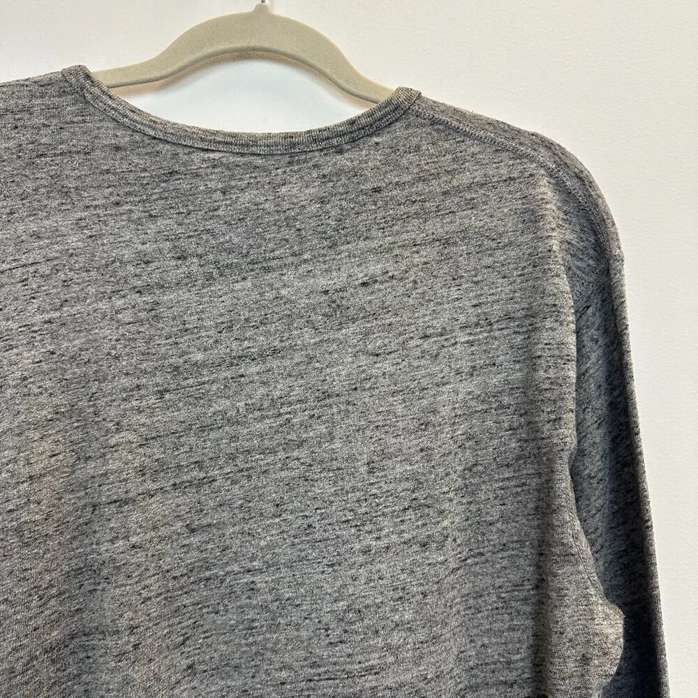 J.Crew Knit Goods Grey Heather Henley Long Sleeve Shirt Medium Slim